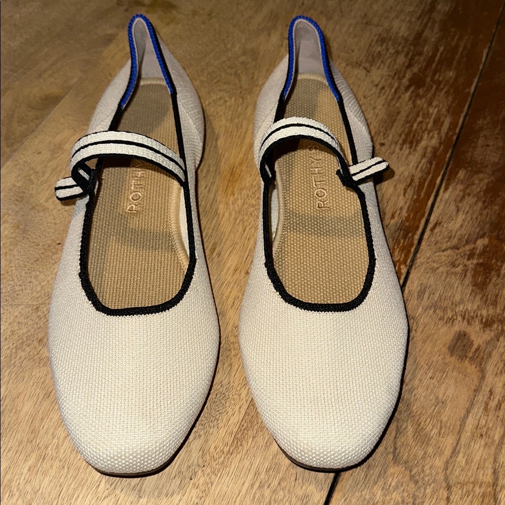 Rothy's The Square Mary Jane flats in the color Gardenia